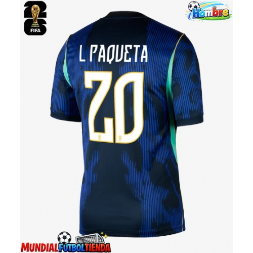 Camiseta Brasil Lucas Paqueta #20 Segunda Equipación Replica Mundial 2026 mangas cortas